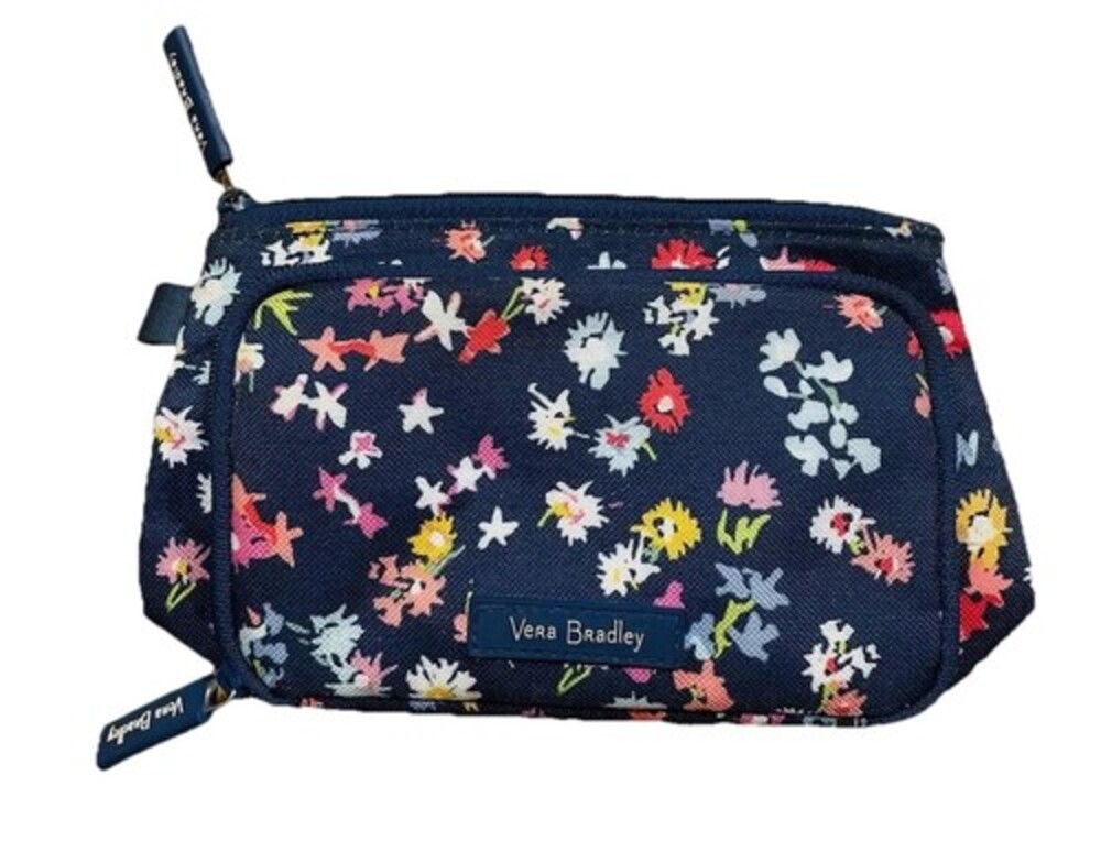 Vera Bradley Wallet Clutch Quilted Floral Blue Red White Retired